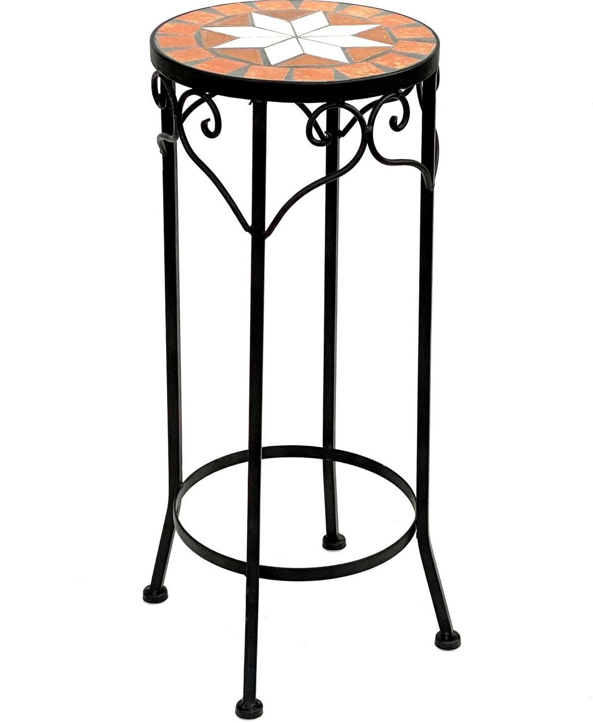 BLUMENHOCKER Merano Rund 54 cm 12011 M - Schwarz, Metall (22/54/22cm) - DanDiBo
