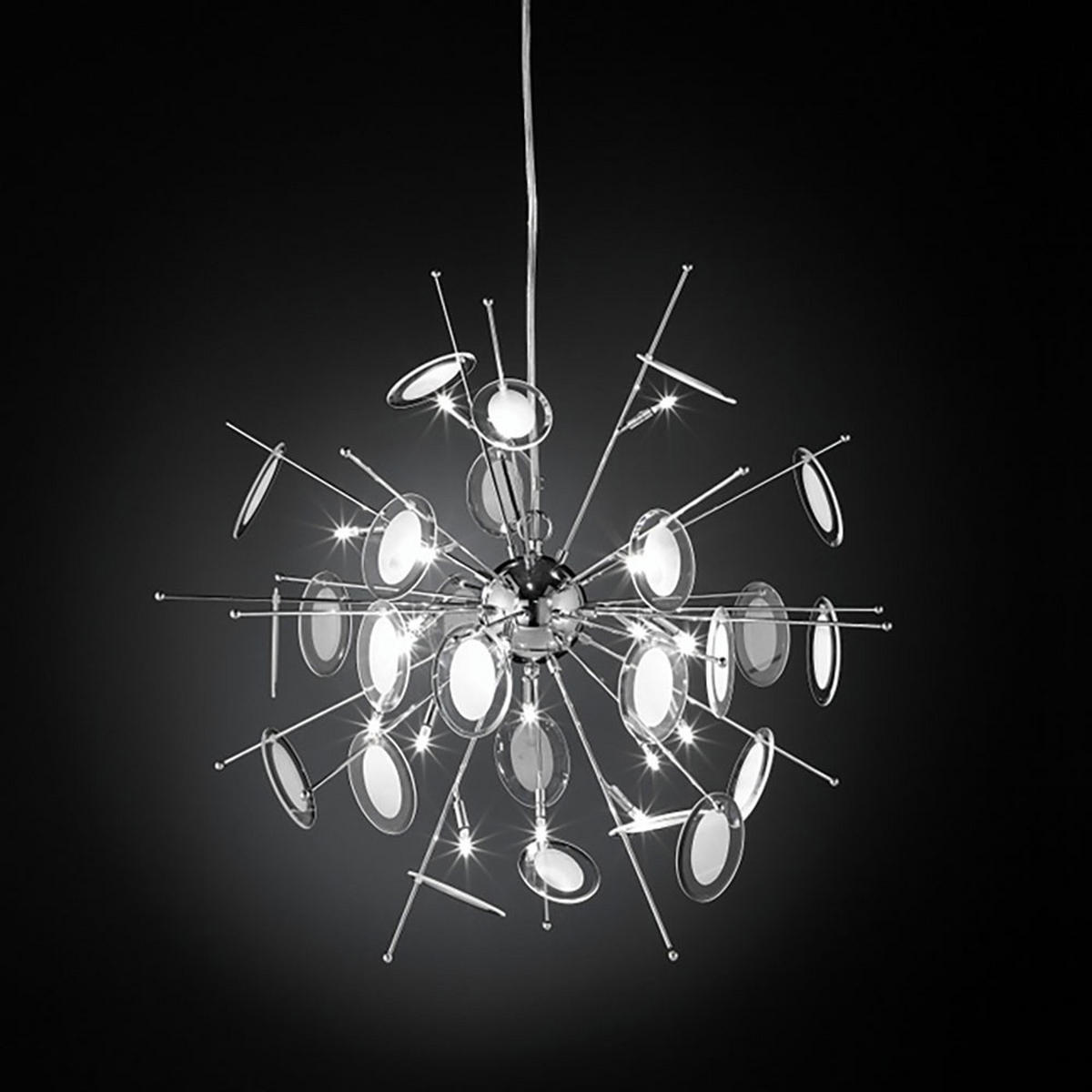 LED DECKENLEUCHTE Victoria Chrom Silber - Silberfarben, Glas (70/70/150cm) - Wofi