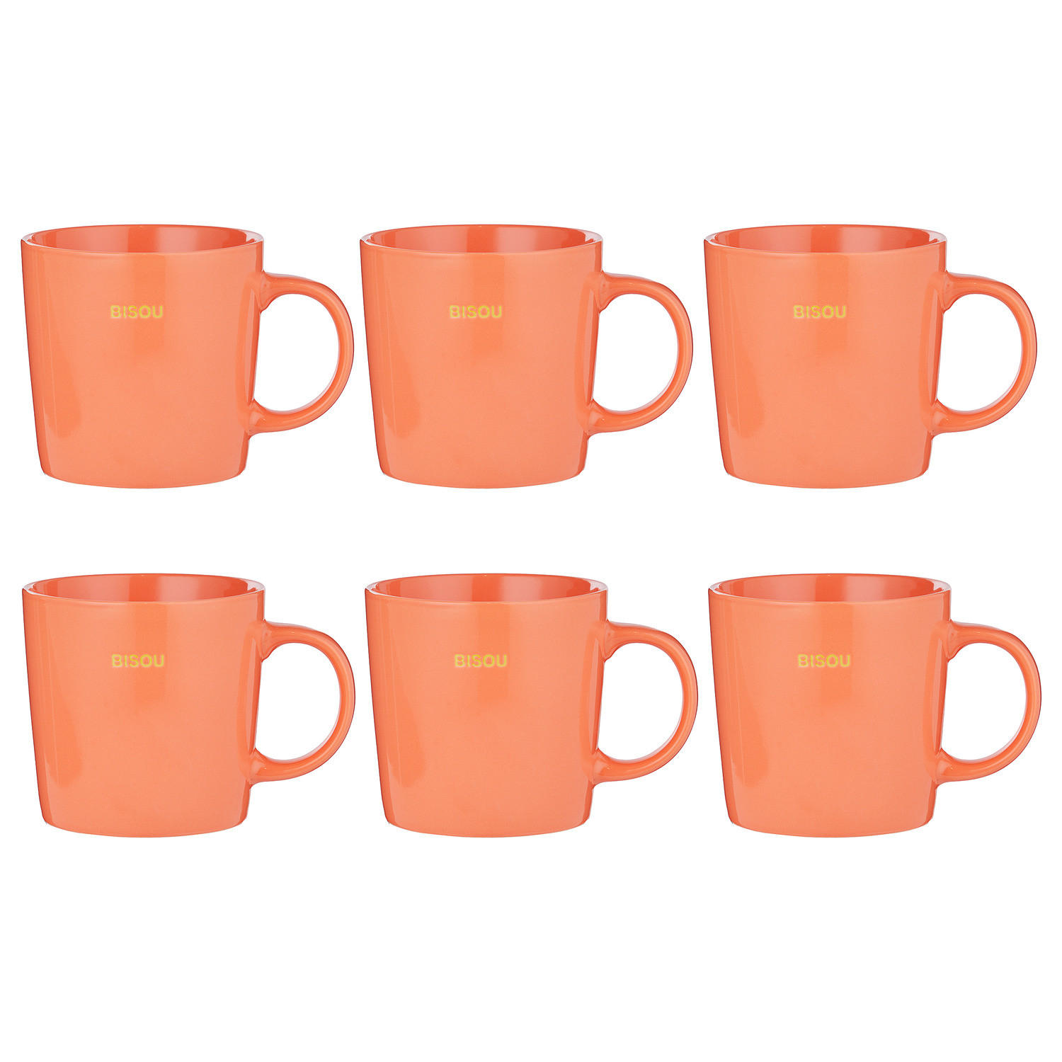TASSE (6er-Set) Good Vibes Bisou - Orange, Keramik (0.4L) - Butlers