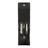 NAGELPFLEGE Set, 3-tlg., im Aufbewahrungsetui, Edelstahl / Nappaleder, Silberfarben / Schwarz - Silberfarben, Metall (7/2/14cm) - Kai Messer
