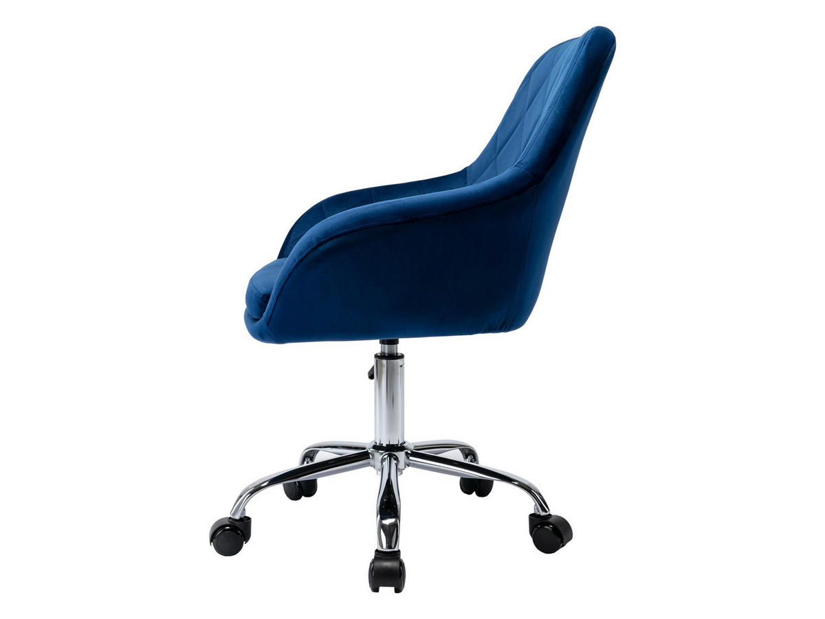 DREHSTUHL Muz 1018-1 - Blau/Silberfarben, Textil/Metall (59/92/59cm) - MIRJAN24