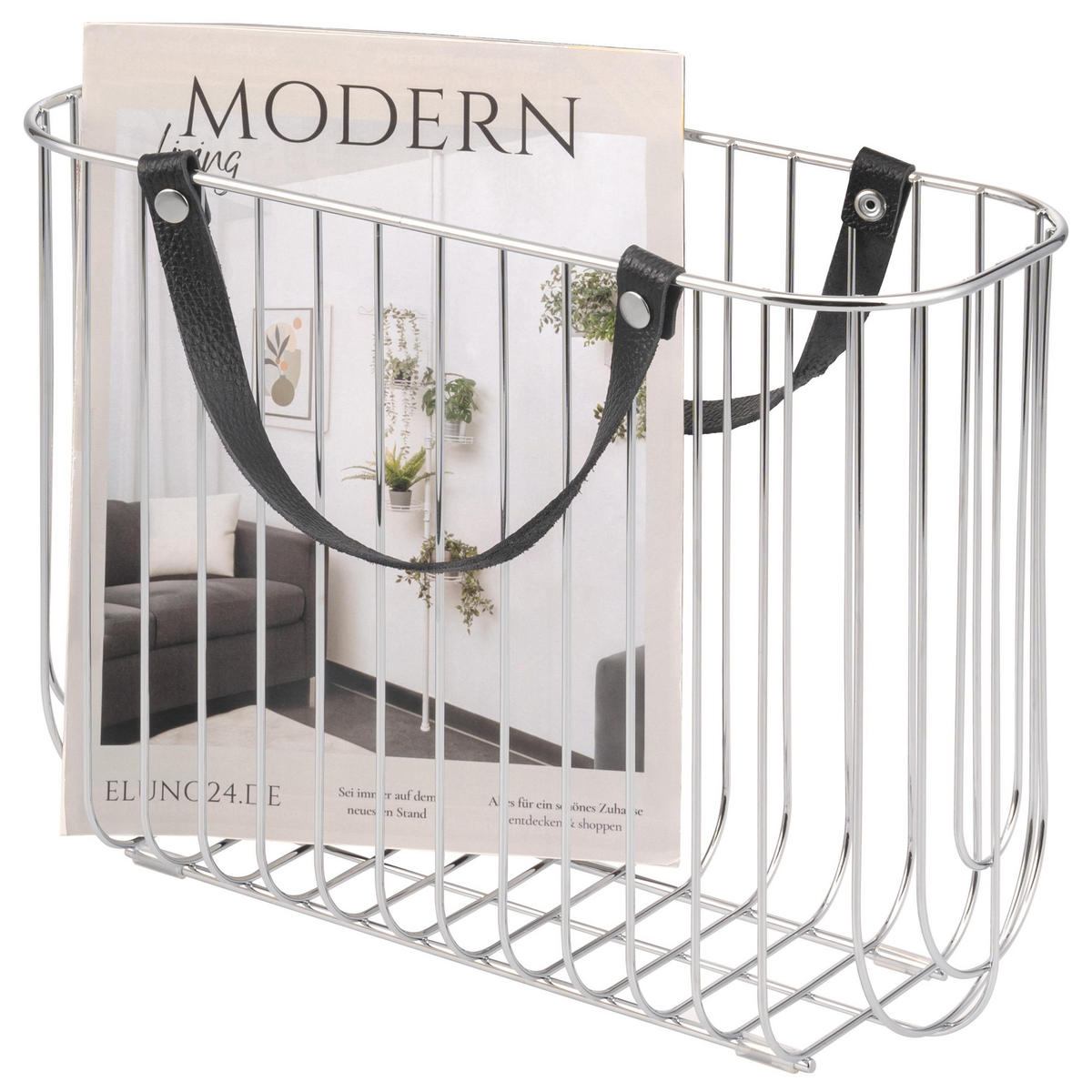 ZEITUNGSSTÄNDER, silber - Chromfarben, Metall (36/26.5/15.5cm) - eluno