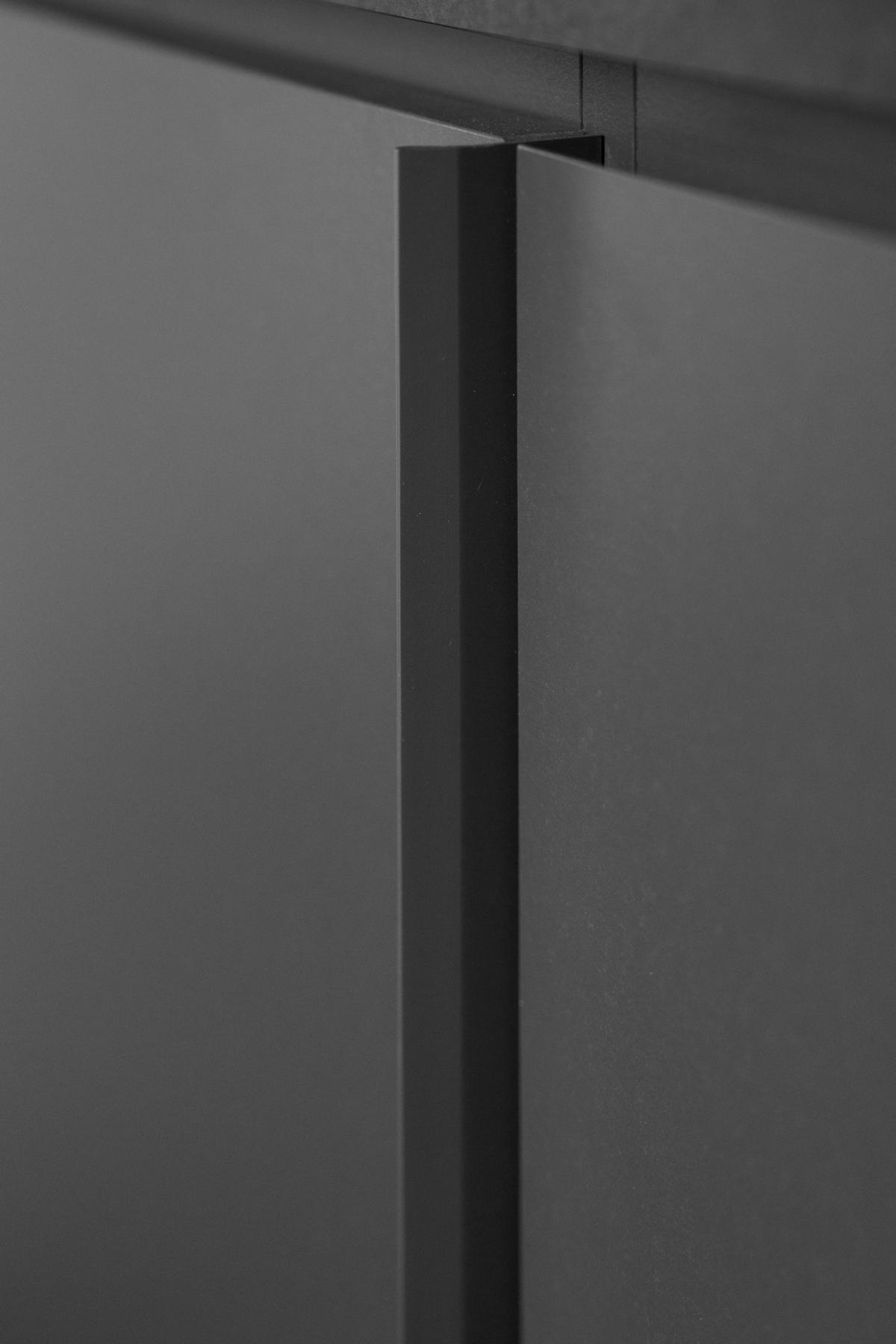 SIDEBOARD grau, Schiefer 177 cm, Kommode 4-türig - Grau, Holzwerkstoff/Kunststoff (177/92/40cm) - Furn.Design