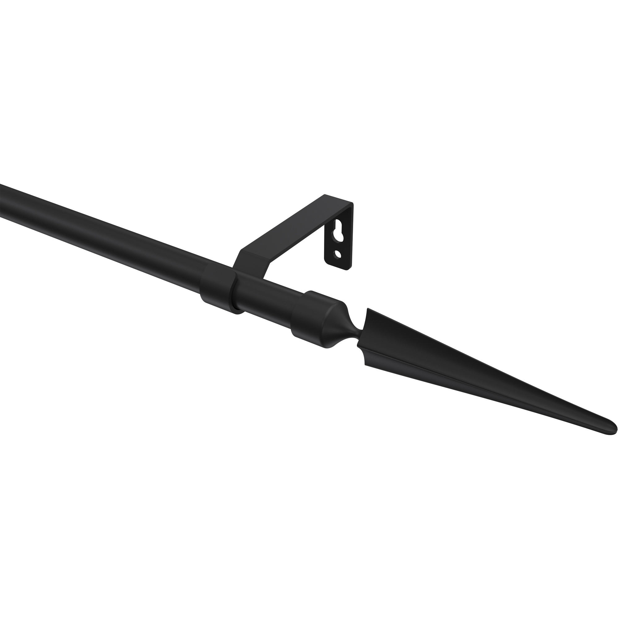 GARDINENSTANGE Olymp Lorenzo 160 cm, 1-läufig (ohne Ringe), 16 mm Ø Schwarz - Schwarz, Metall (160cm) - INTERDECO