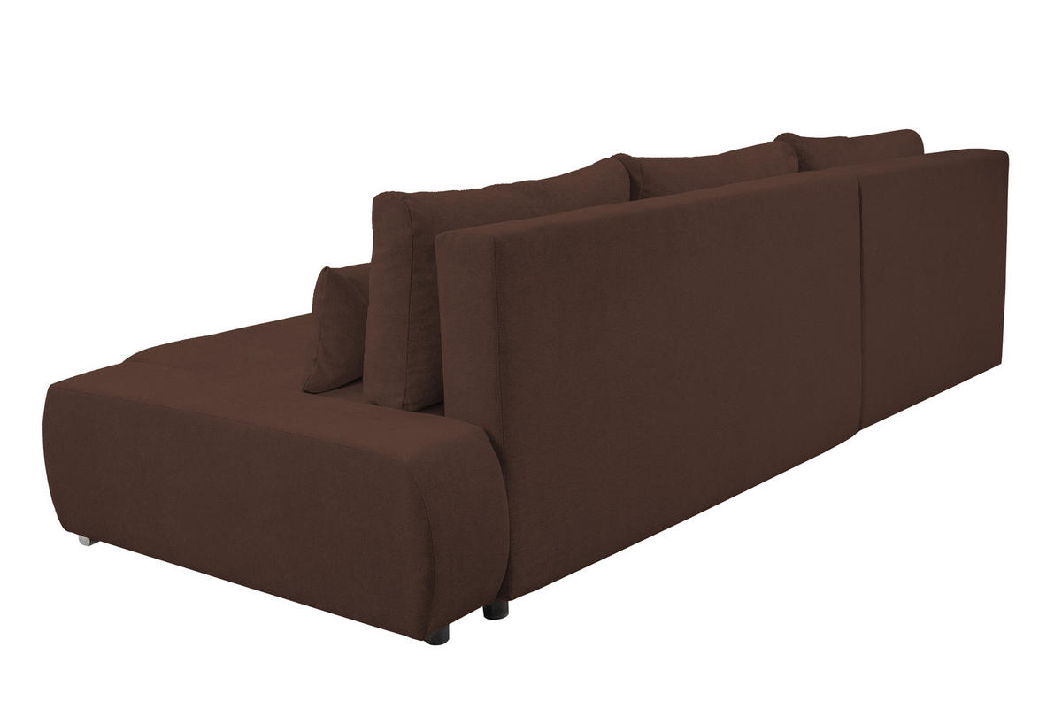 ECKSOFA Bloom mit Bettkasten und Schlaffunktion L-Form - Braun, Textil (267/185cm)