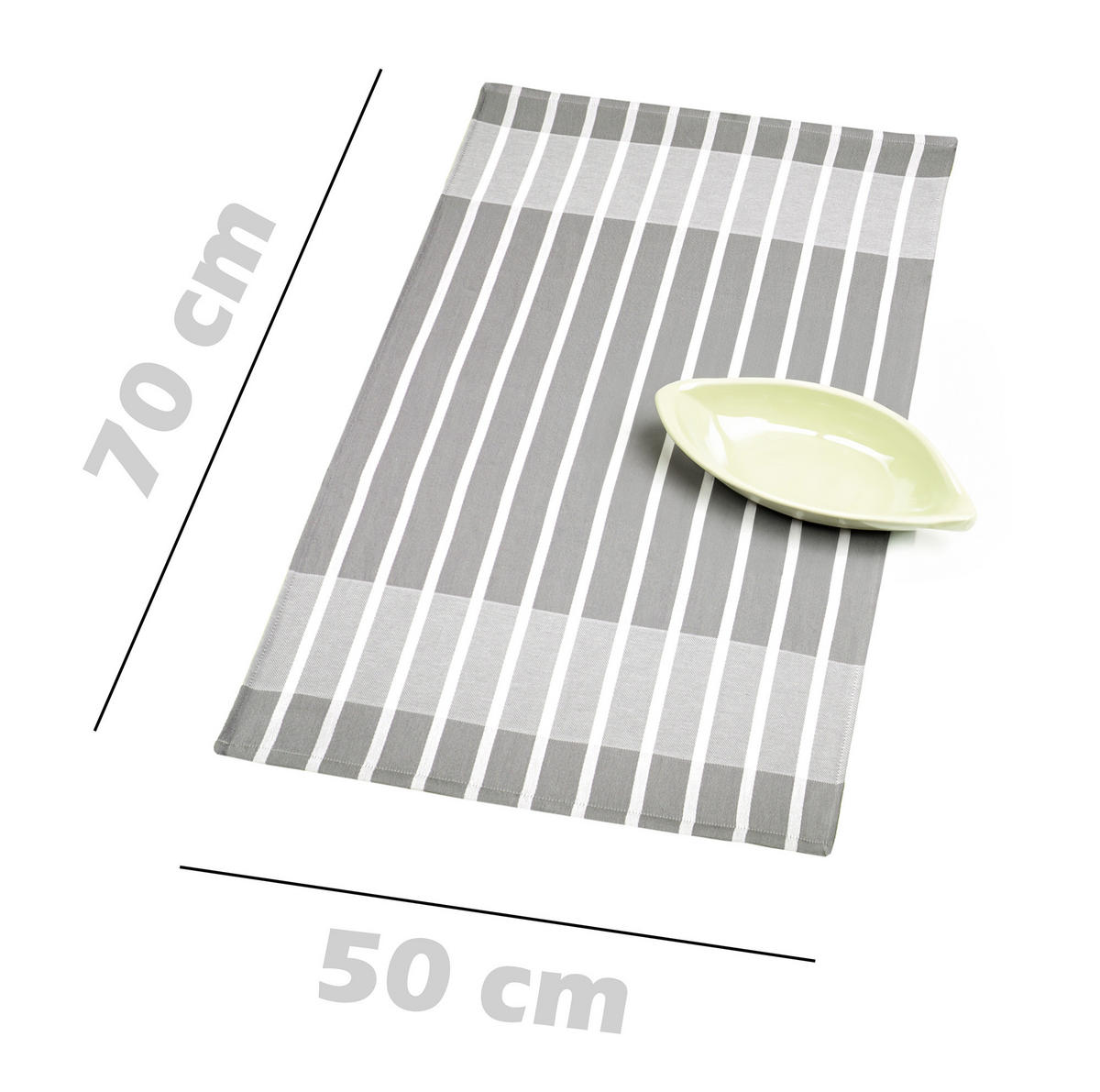 GESCHIRRTÜCHER 50x70 cm, 6er Set, Lüttich Grau - Weiß - Weiß/Grau, Textil (50/70cm) - Lashuma