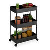 ROLLWAGEN - Schwarz, Kunststoff/Metall (39.5/65/21.5cm) - Relaxdays
