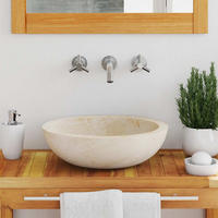 WASCHBECKEN Lackey 40/40/12 cm - Creme, Stein (40/12/40cm) - Nettlife