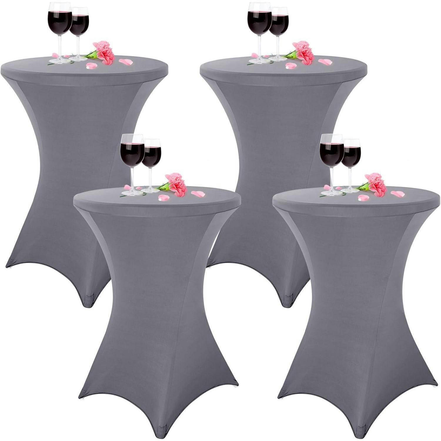 STEHTISCH Husse 4er-Set hellgrau 80-85 cm - Grau, Textil (81.3/109.2cm)