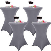 STEHTISCH Husse 4er-Set hellgrau 80-85 cm - Grau, Textil (81.3/109.2cm)