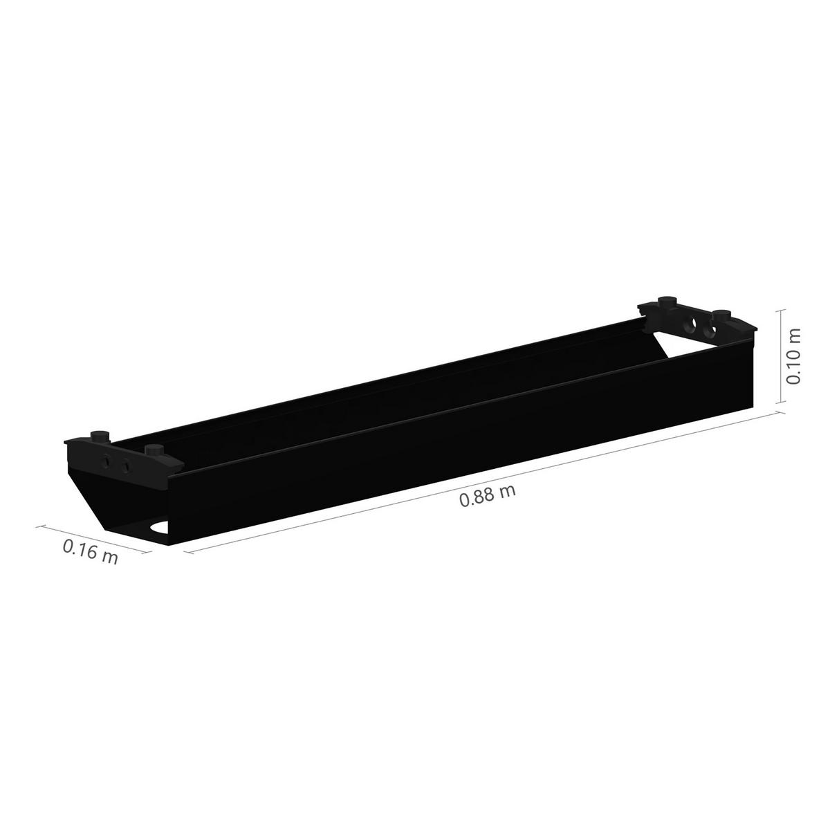 KABELKANAL Horizontaler Kabelkanal Flex-small / Ohne Zubehör Schwarz 880mm - Schwarz, Metall (16/88/10cm) - ASSMANN