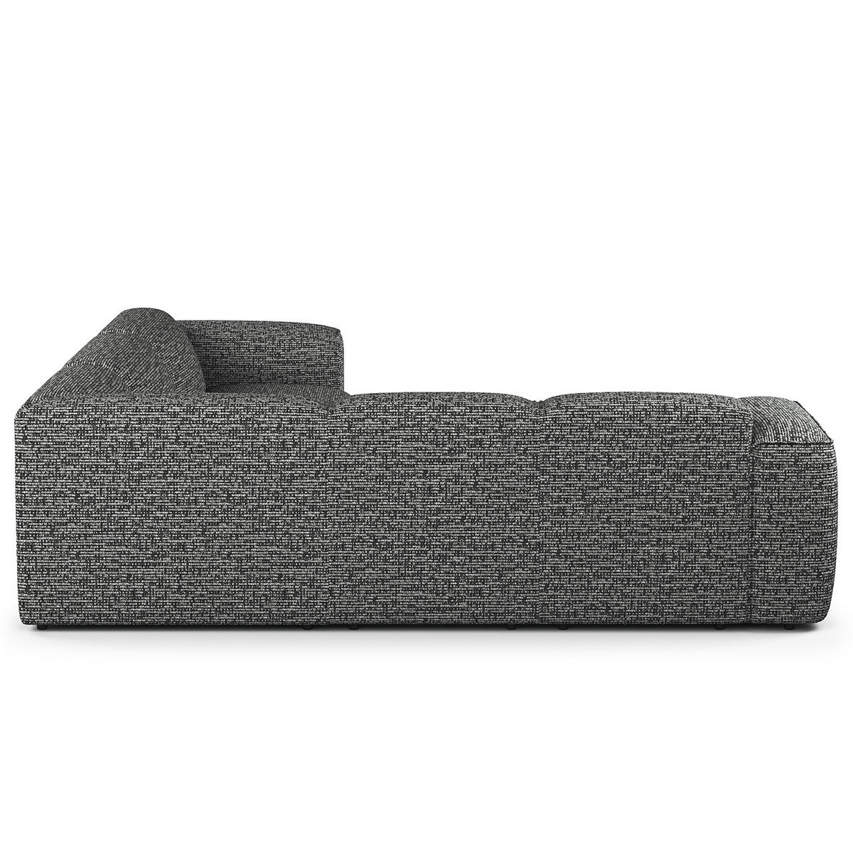 ECKSOFA mit Rundecke - Schwarz/Grau, Kunststoff/Textil (325/260cm) - home24