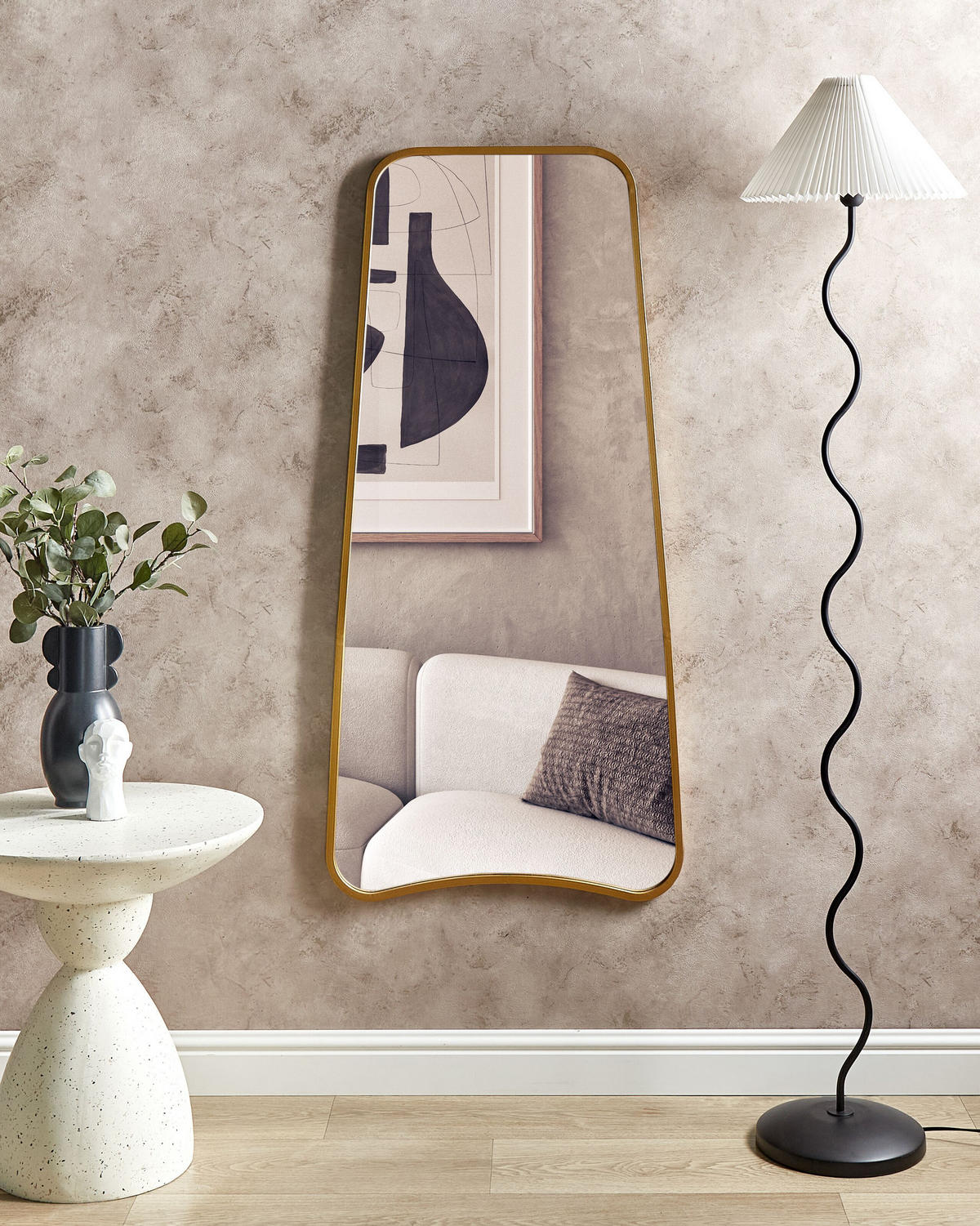 WANDSPIEGEL Metall gold 58/122 cm Levet - Goldfarben, Metall (58/122/3cm) - Beliani