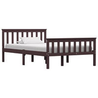 MASSIVHOLZBETT Dunkelbraun Kiefer 120x200 cm - Braun, Holz (120/200cm) - furnicato
