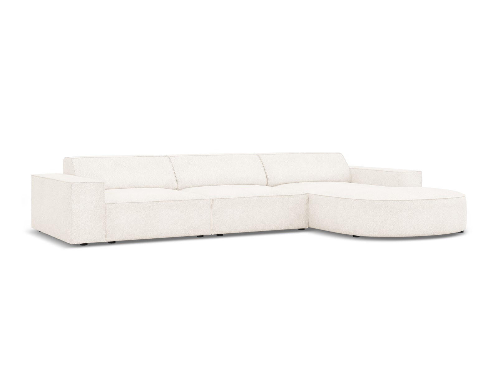 ECKSOFA rechts Jodie aus Boucle beige 4 Sitzplätze - Beige, Textil (166/284cm) - Micadoni
