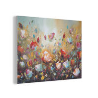 AKUSTIKPANEEL Blumen - Kunst - Natur - Ölgemälde 80x60 cm - Multicolor, Textil (80/0.9/60cm) - MuchoWow