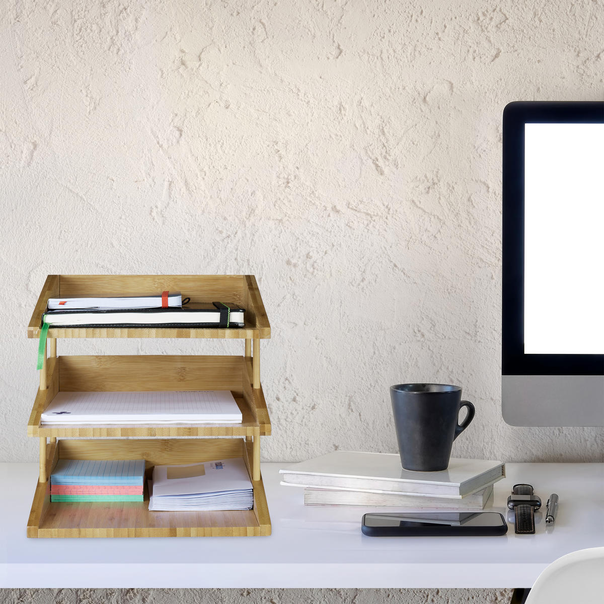 UKLADANIE dokumentov - svetlohnedá, drevo (25/26.5/34cm) - Relaxdays