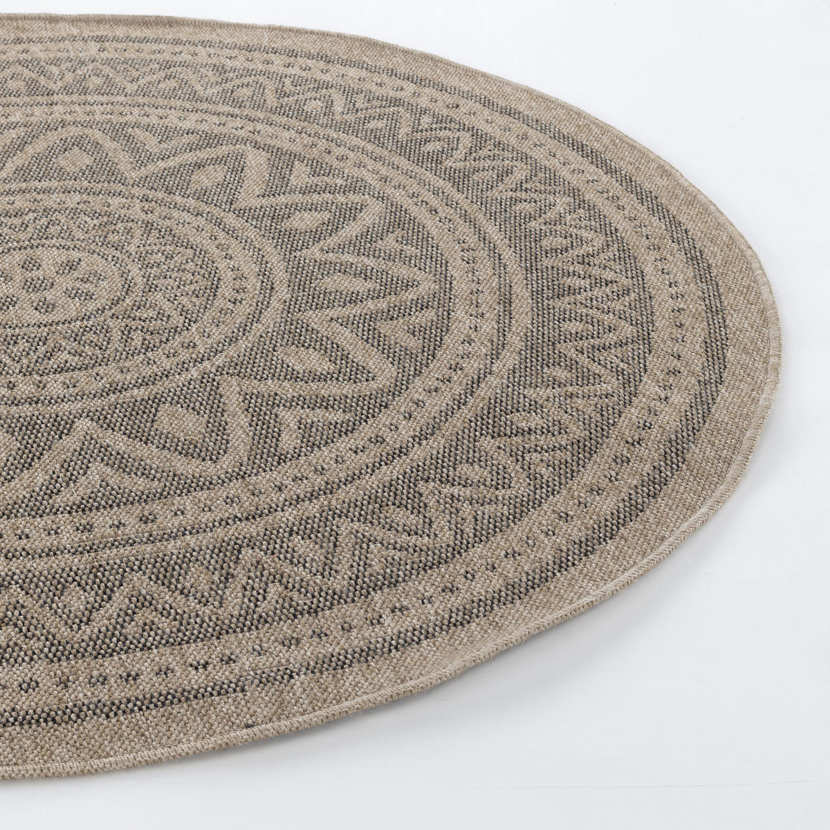 OUTDOORTEPPICH Rund Jute-Optik Ø 160 cm Beige - Beige, Kunststoff/Textil (160/160cm) - LIVABLISS
