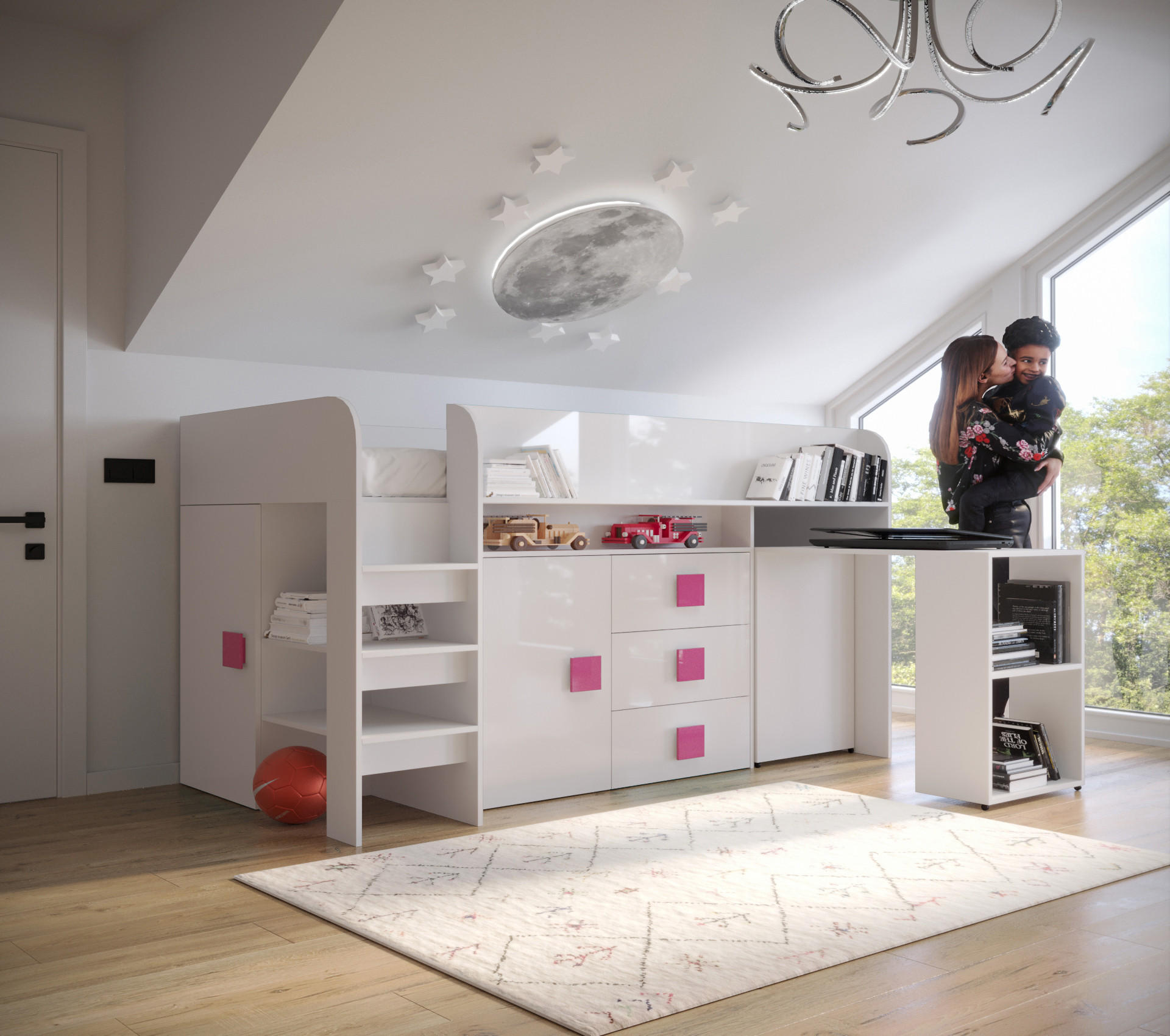 HOCHBETT 203,3/106,6/125 - Pink/Weiß, Holz (90/200cm) - MÖBEL KRYSPOL