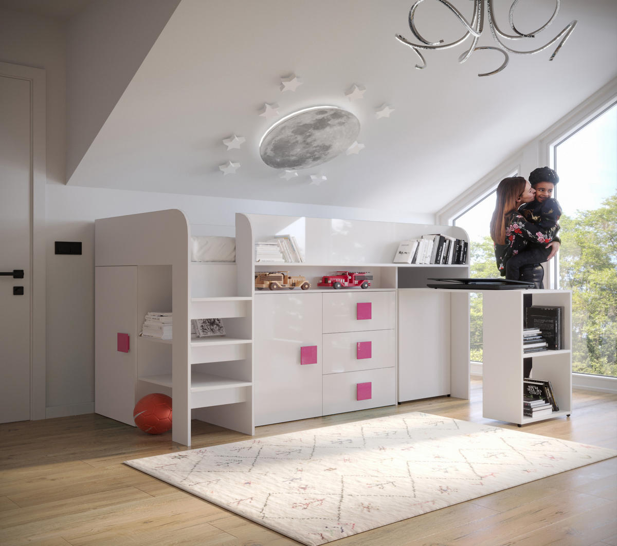 HOCHBETT 203,3/106,6/125 - Pink/Weiß, Holz (90/200cm) - MÖBEL KRYSPOL