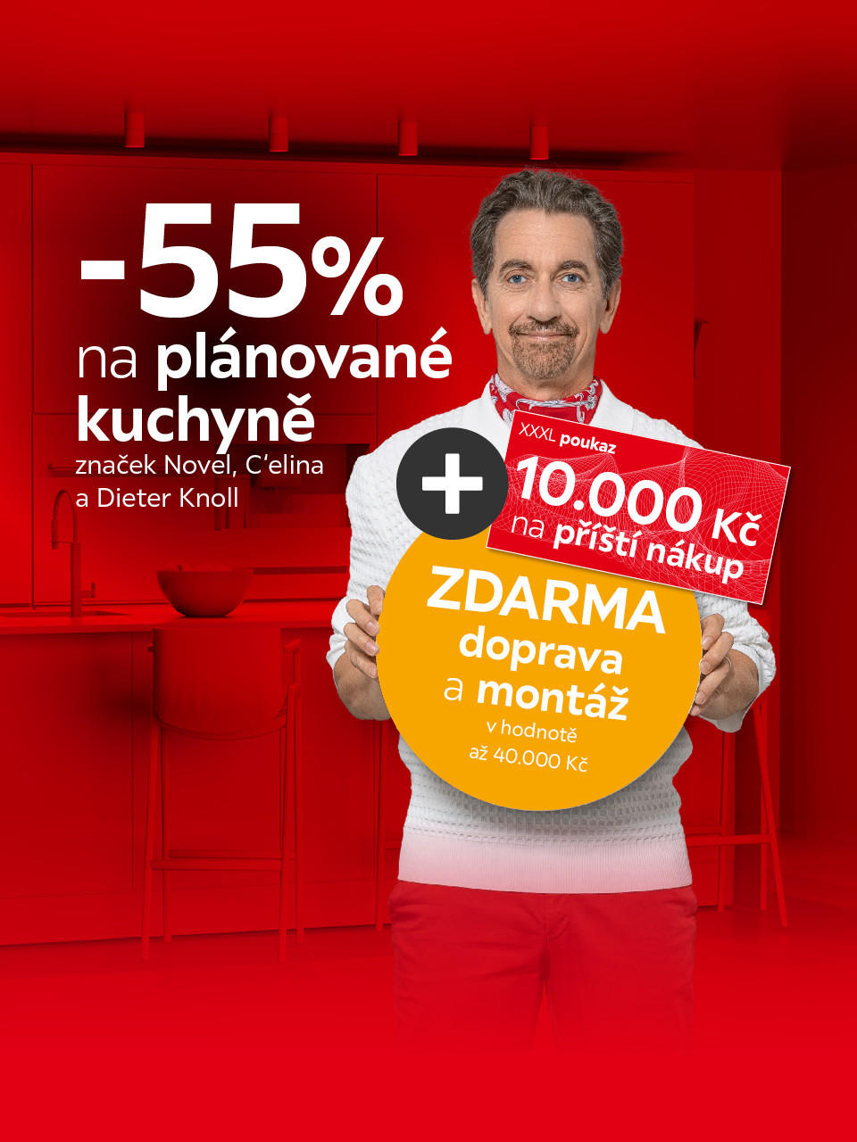 Sleva 55 % na plánované kuchyně značek Novel, Celina, Dieter Knoll + 10 000 Kč příští nákup