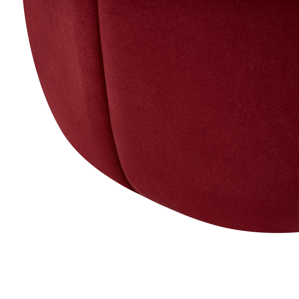 PUF Sametová látka Tmavě červený Selby - tmavě červená, textil (40/46/40cm) - Beliani