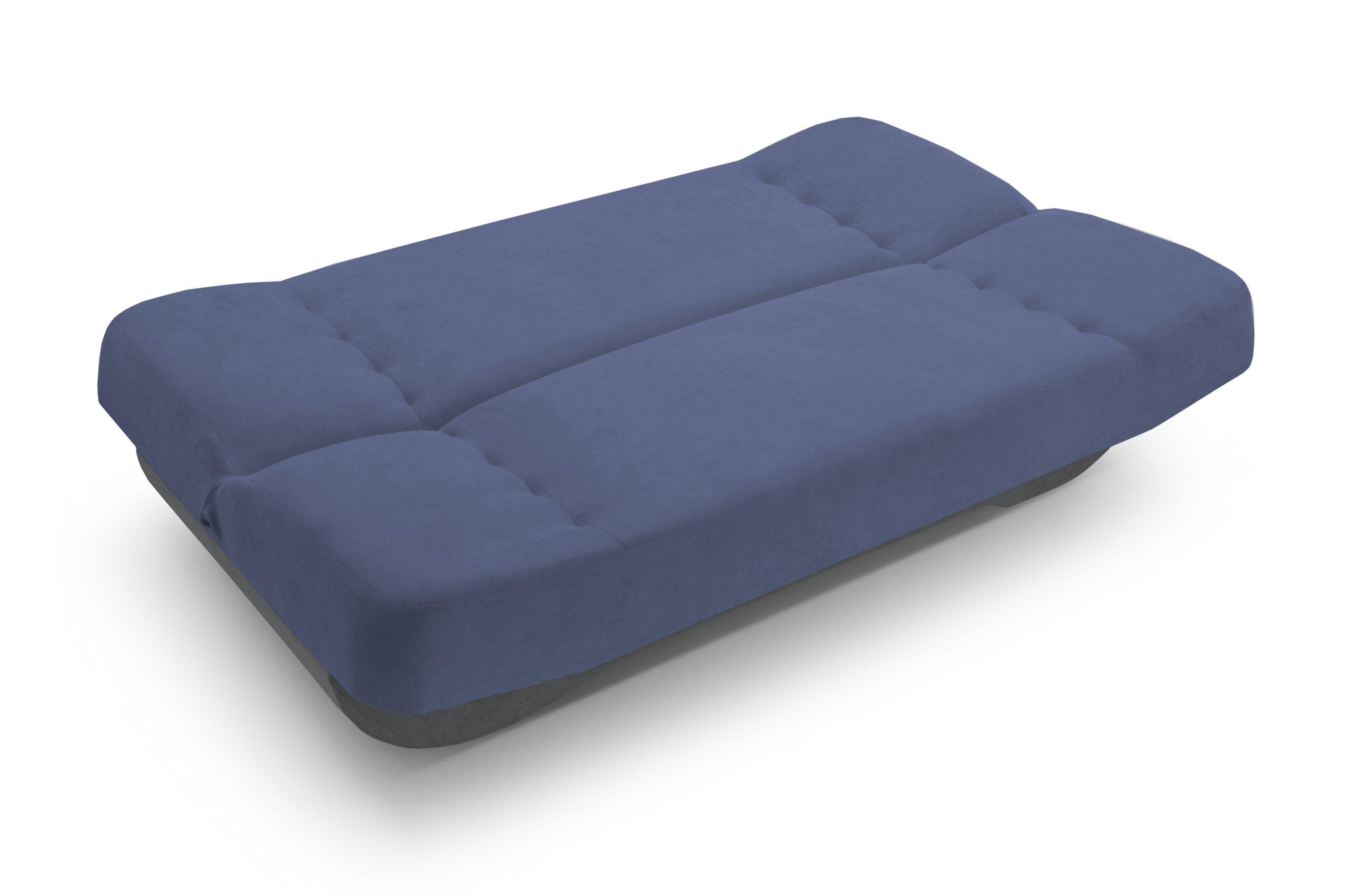 SCHLAFSOFA -PAFOS (Dunkelblau + Hellgrau) - Blau, Holz (192/90/87cm) - Möblo