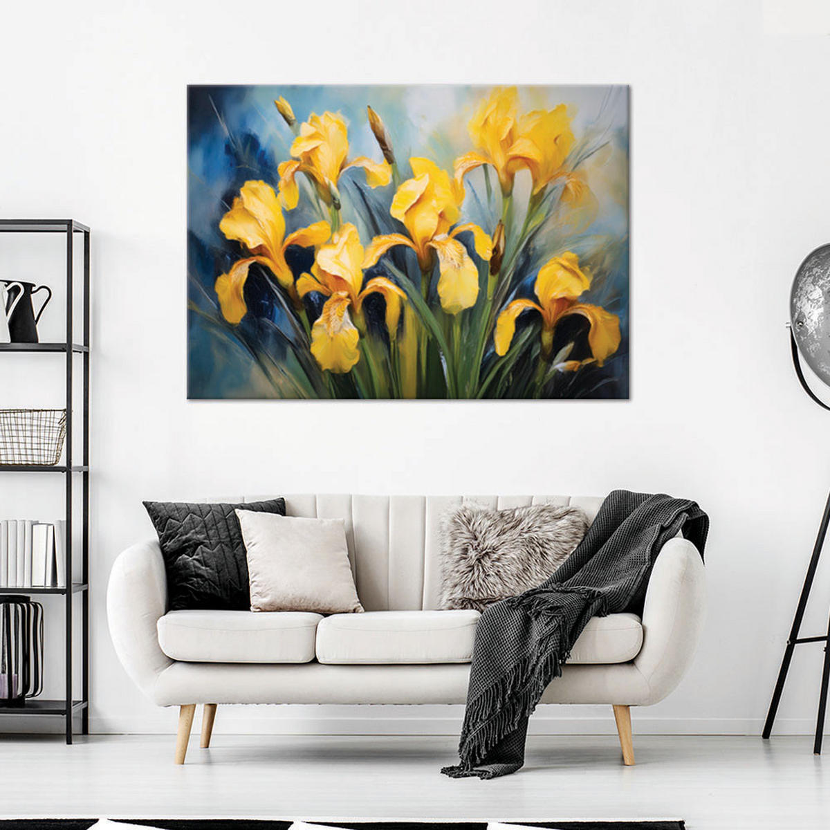 WANDBILD gelbe irisblüten - Gelb, Textil (60/40cm) - Feeby