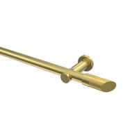 GARDINENSTANGE Platon Verano 400 cm (geteilt in 2 x 200 cm), 1-läufig (ohne Ringe), 20 mm Ø Messing-Optik - Messingfarben/Goldfarben, Metall (400cm) - INTERDECO