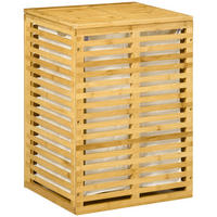 WÄSCHEKORB aus Bambus mit 63 L Wäschesammler, Naturholz - Naturfarben, Holzwerkstoff (44/62.5/37cm) - HOMCOM
