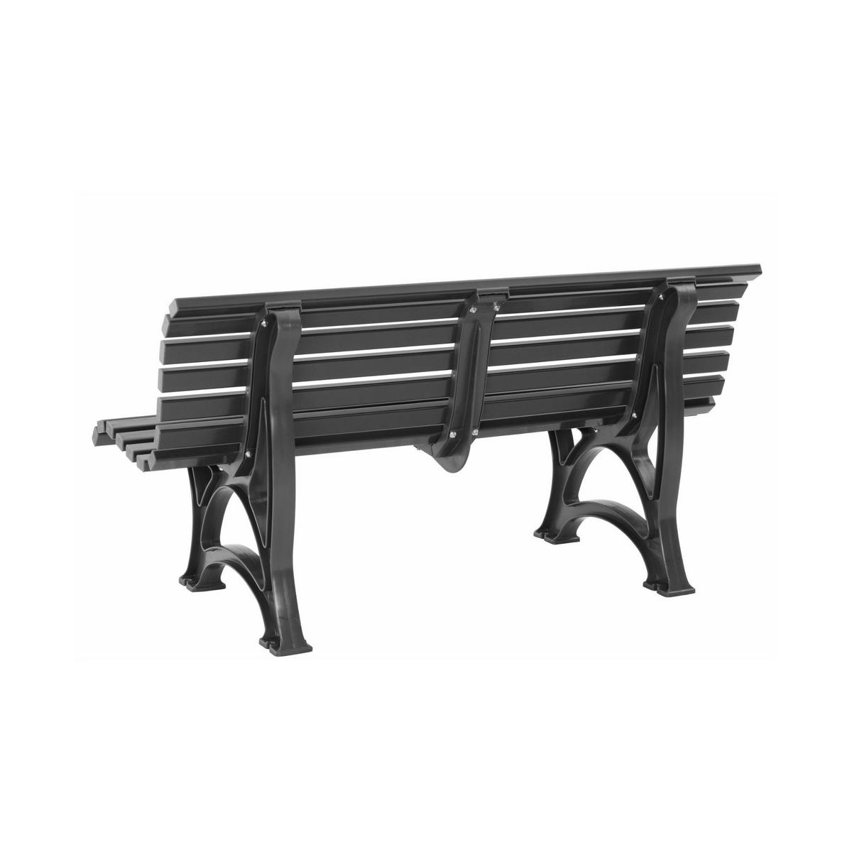 GARTENBANK Jamaika 3 Sitzer Graphitgrau 80 x 150 x 64 cm Witterungskunststoff & UV Beständiger Kunststoff - Graphitfarben, Kunststoff (150/80/64cm) - PROREGAL