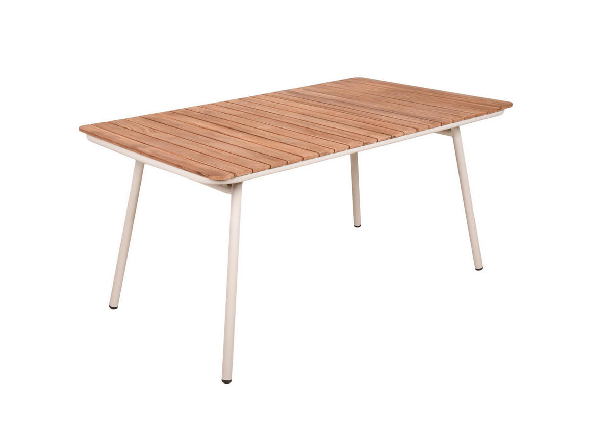 GARTENTISCH Paula Terrassentisch - Creme, Holz (150/90/74cm) - DELUKE