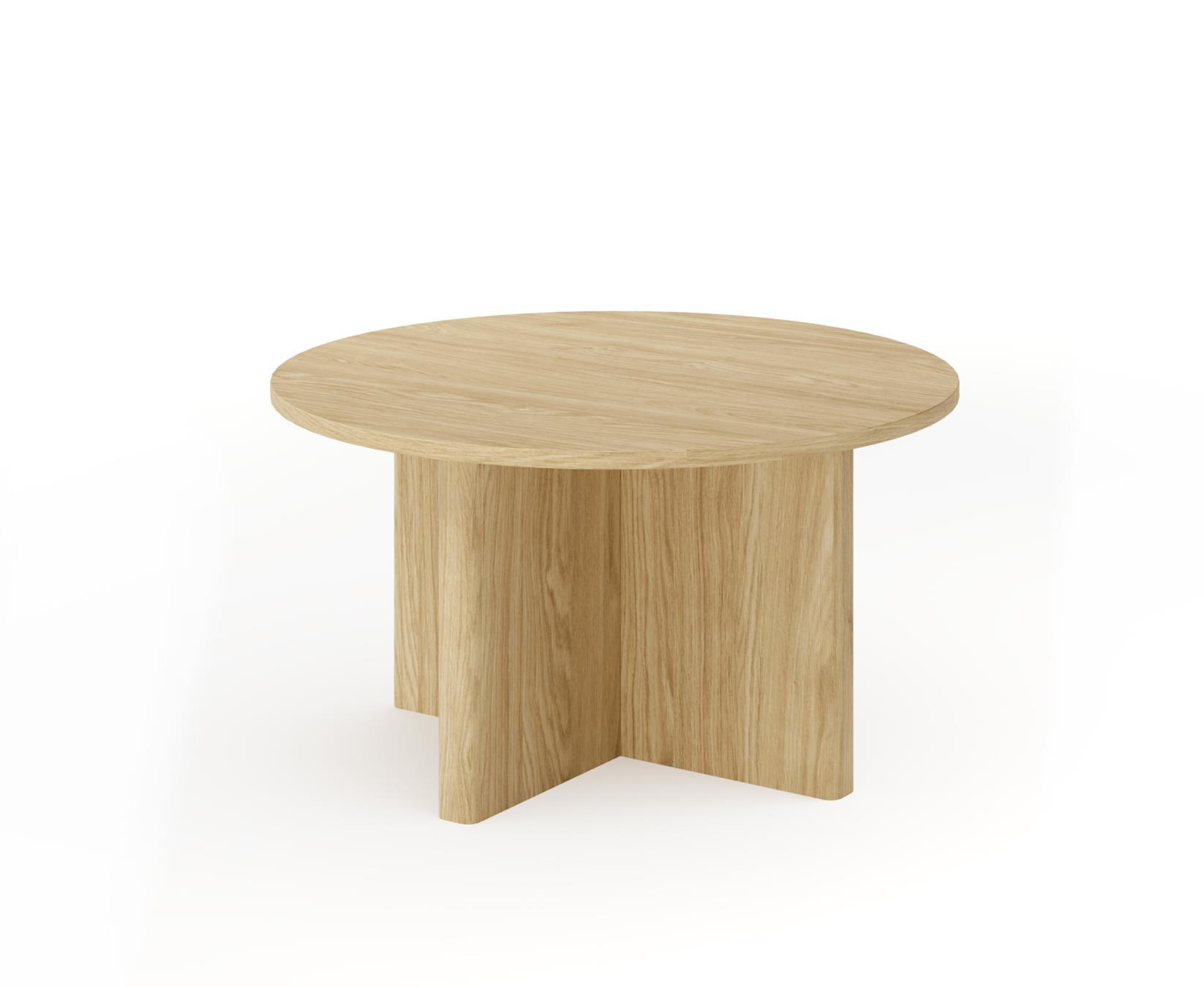 COUCHTISCH Buna Eiche, Rounder Couchtisch - Eichefarben, Holzwerkstoff (90/90/50cm) - Bettso