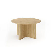 COUCHTISCH Buna Eiche, Rounder Couchtisch - Eichefarben, Holzwerkstoff (90/90/50cm) - Bettso