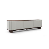 TV-SCHRANK Hängende RTV Kommode 200 cm Misterio mit Lamellen Cashmere - Nussbaum Lincoln - Nussbaumfarben/Creme, Holzwerkstoff (200/42/40cm) - Jerpax