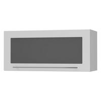 KLAPPHÄNGESCHRANK Kvantum W4BS/80-AV Weiß Matt / Grau Matt 80 / 32,5 / 36cm - Weiß/Grau, Holz/Holzwerkstoff (80/36/32.5cm) - Feldmann-Wohnen