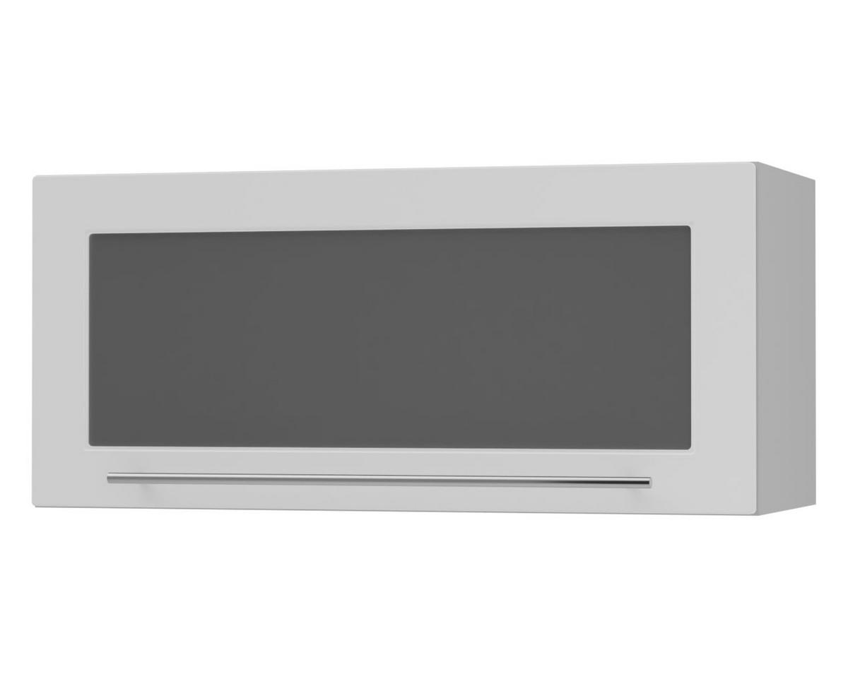 KLAPPHÄNGESCHRANK Kvantum W4BS/80-AV Weiß Matt / Grau Matt 80 / 32,5 / 36cm - Weiß/Grau, Holz/Holzwerkstoff (80/36/32.5cm) - Feldmann-Wohnen
