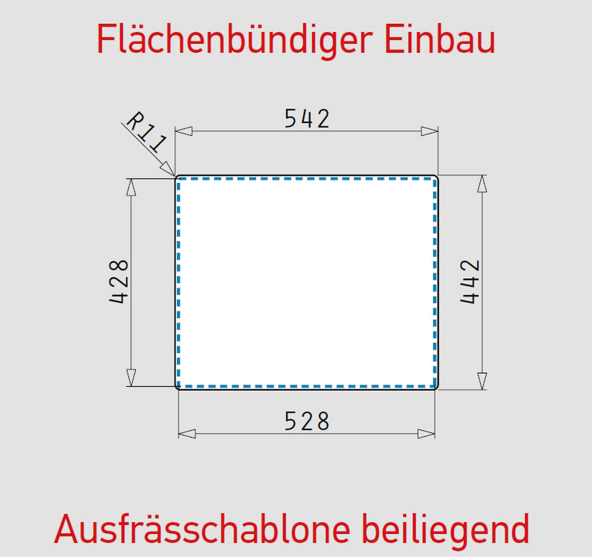 KÜCHENSPÜLE 54x44cm, Einbauspüle Astris, Unterbau, Flächenbündig - Grau, Metall (54/20/44cm)