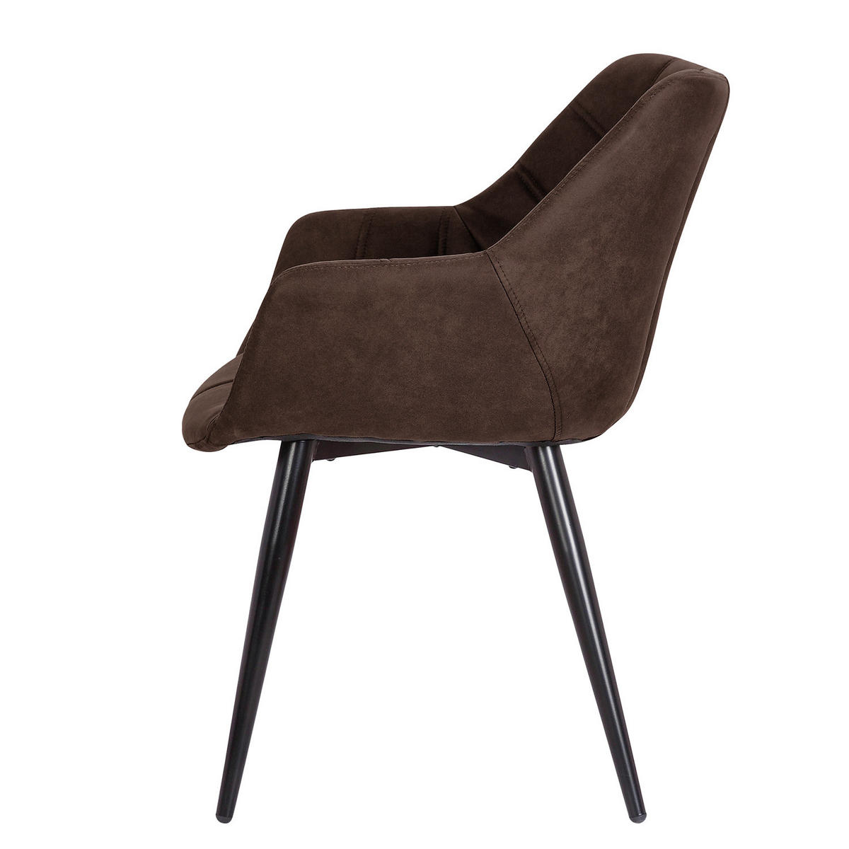 ARMLEHNENSTUHL - Metall / Textil - Braun, Textil/Metall (60/81/64cm) - home24