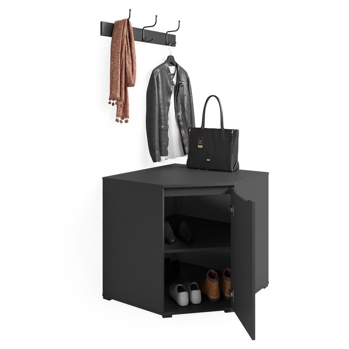 KREDENC Ruben Antracit - antracitová, kompozitní dřevo (78/76.6/78cm) - Vicco