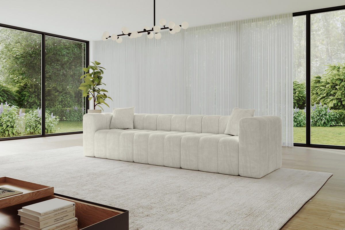 POHOVKA 3-MÍSTNÁ DONY-3 315x90x71 cm Krémová Manšestr - černá/krémová, kompozitní dřevo/textil (315/71/90cm) - ALTDECOR
