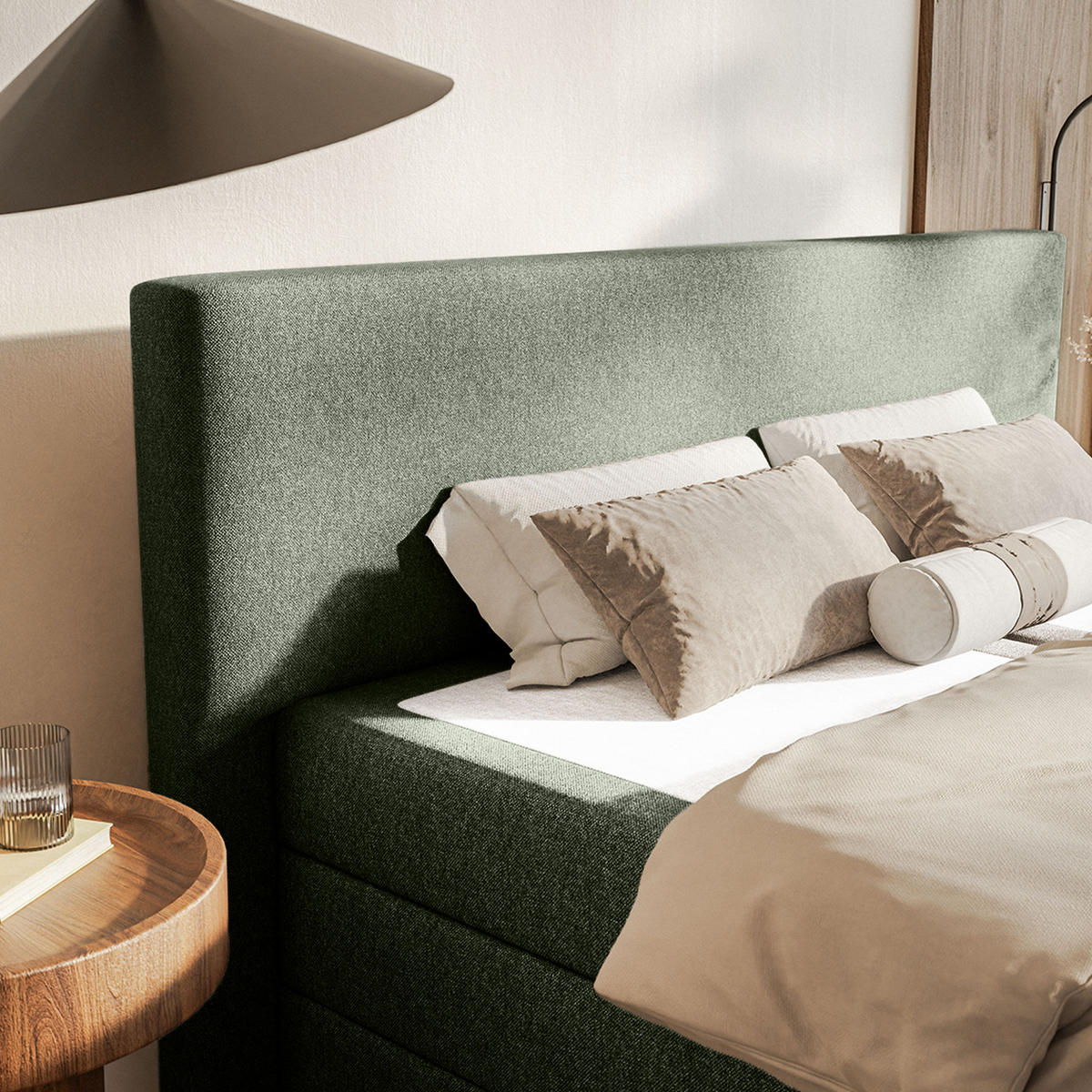BOXSPRINGBETT VELIPOJA EASY CLEAN 140x200 cm, Olive - Olivgrün, Textil (140/200cm) - Fedve