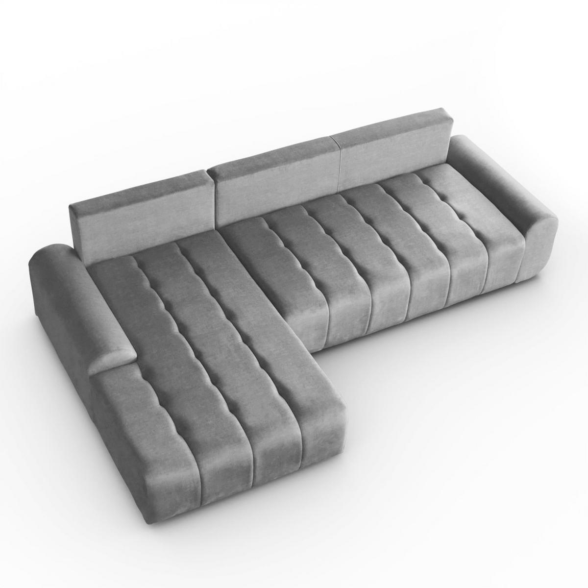 ECKSCHLAFSOFA Costa L dunkelgrau links - Dunkelgrau/Schwarz, Kunststoff/Textil (290/169cm) - Beautysofa