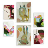 POSTER Set Mit 6 Hasen Und Welpen 2 In Tiere Zusammenfassungen A3 & A4 Rahmenlos - Klar, Papier (29/3cm) - Nacnic
