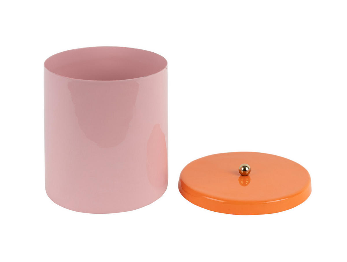 AUFBEWAHRUNGSBOX Double Funky Retro Rosa 14/14/14 cm - Pink, Metall (14/14/14cm) - Present Time