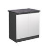 SPÜLENUNTERSCHRANK R-Line Weiß 80 cm, AP Anthrazit - Anthrazit/Weiß, Holzwerkstoff (80/81.6/60cm) - Vicco