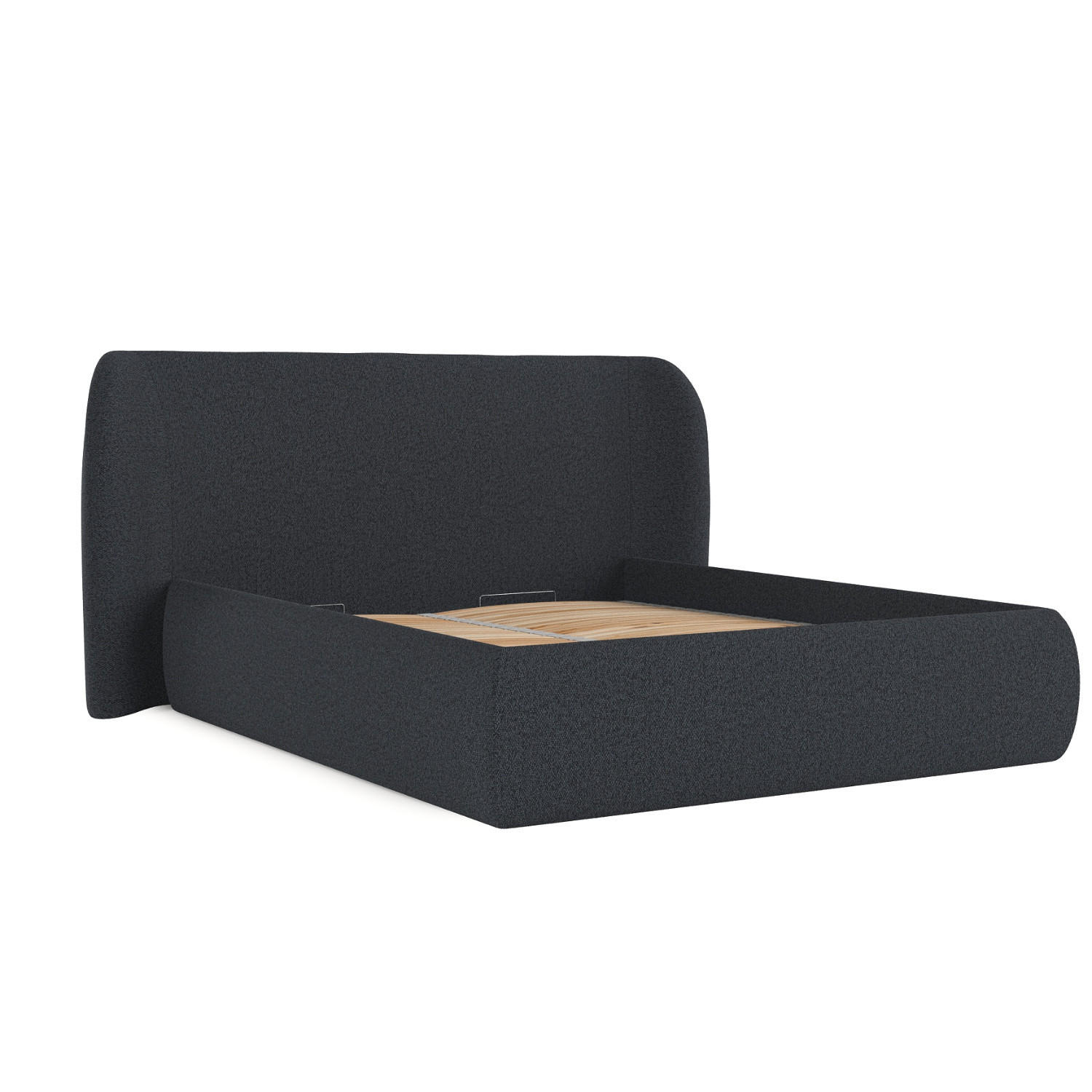 POLSTERBETT Bellano mit Stauraum 180/200 cm Anthrazit im Riva Stoff - Anthrazit/Schwarz, Holz/Holzwerkstoff (180/200cm) - AltaBeds