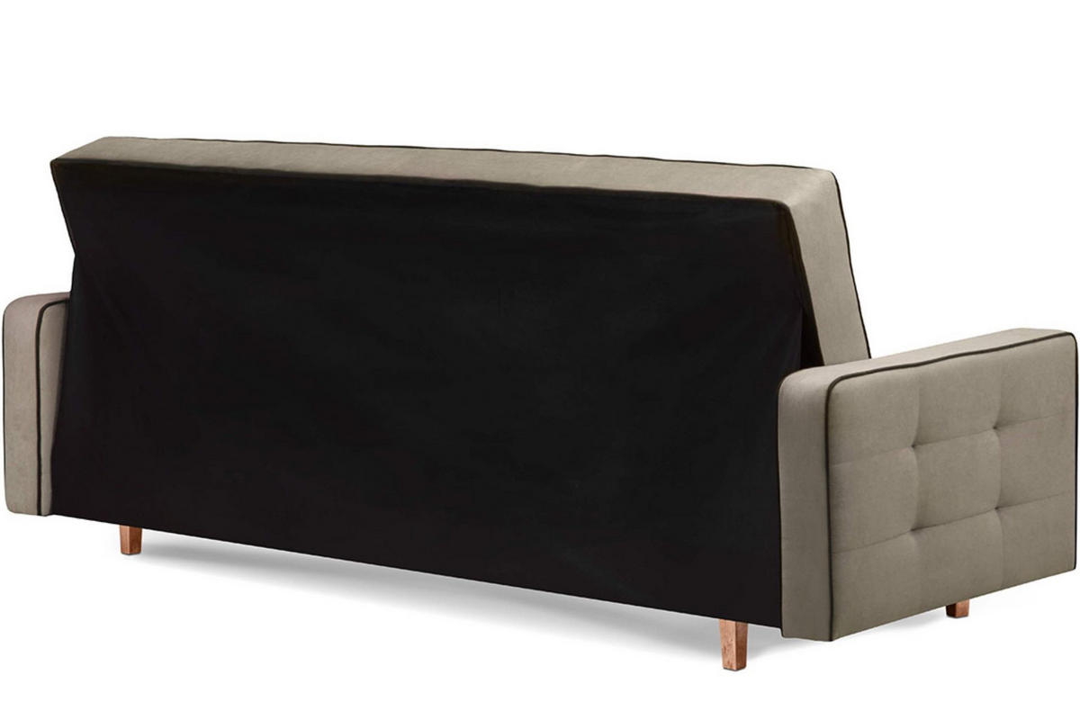 3-SITZER-SCHLAFSOFA DOZER mit 2 Zierkissen und Wellenunterfederung, Beige - Beige, Textil (223/94/93cm) - KONSIMO®