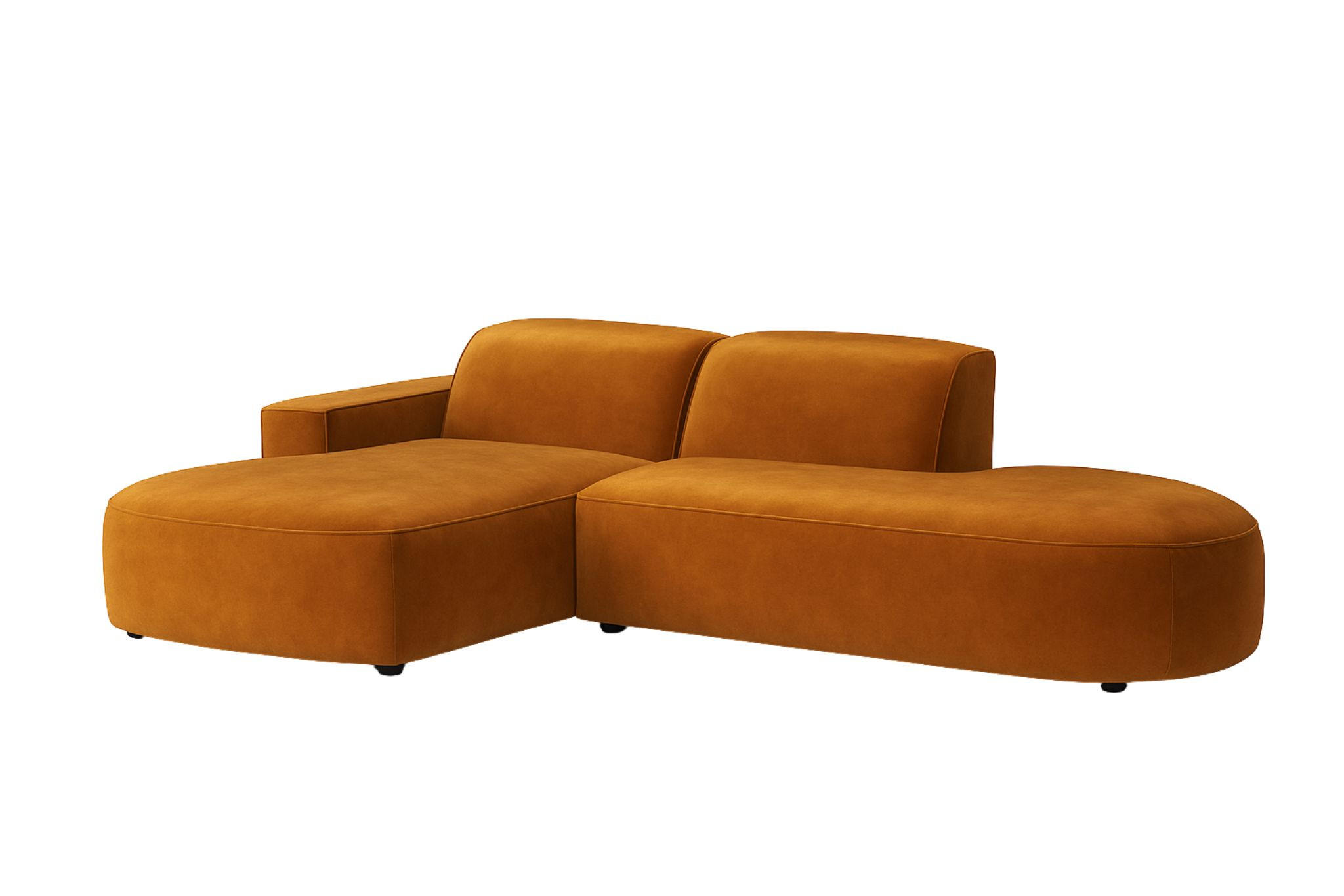 ECKSOFA Cursal Atelier, Stoff Salvador, Braun, Links - Braun, Holz (284/166cm) - Kaiser Möbel