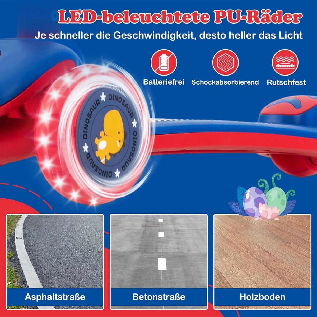 ROLLER 83cm Blau - Blau, Kunststoff (28/83/60cm) - COSTWAY